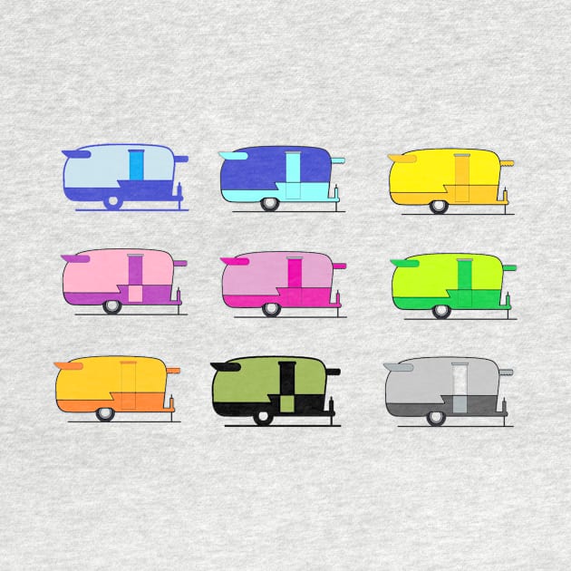 Six vintage caravans by Andyt